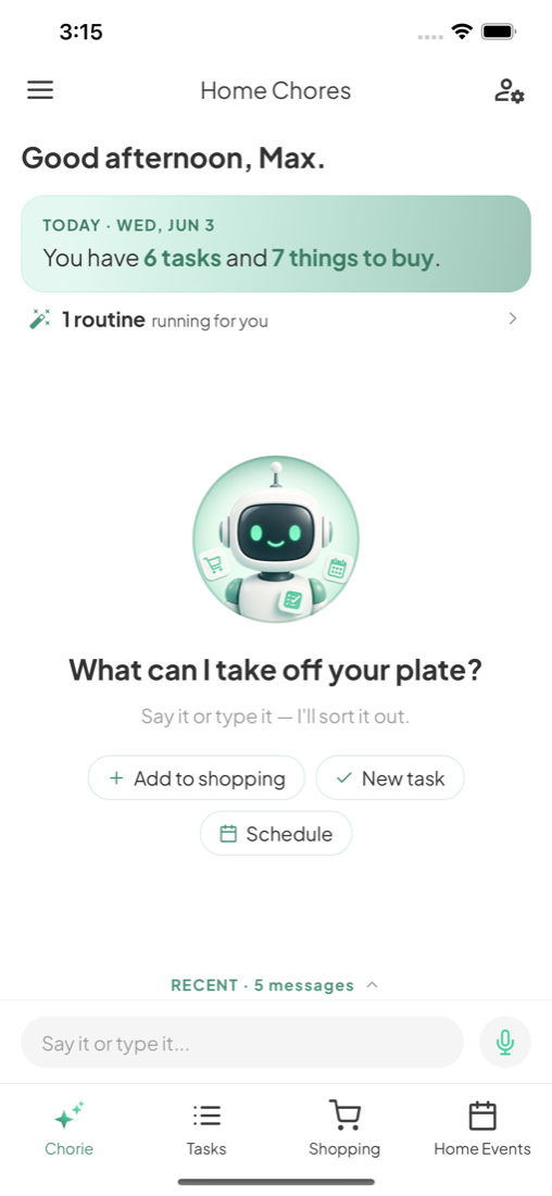 Chorie, your home's AI agent